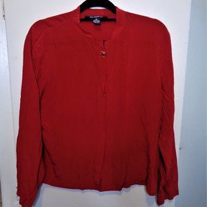 Laura & Jayne Silk Collection Red Long Sleeve Top